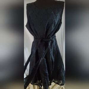 Tommy Hilfiger Black Pleated Midi Dress Cowl Neck Cocktail